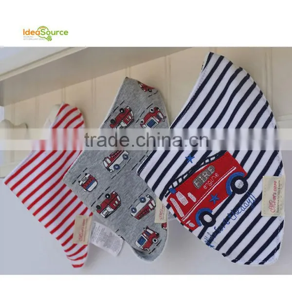 Top Grade 100% Cotton 3pcs Set/lovely Bandana Bibs/new Baby Bibs photo-3