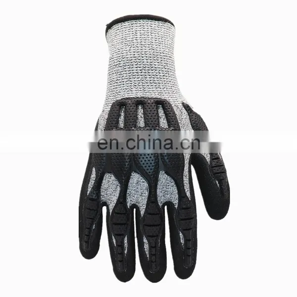 HPPE Cut Resistant CE Level 5 Cheap pu Palm Coating Anti-cut Gloves photo-3