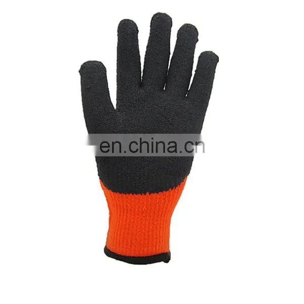10G Acrylic Brushed Liner Wrinkle Latex Coated Work Gloves photo-3