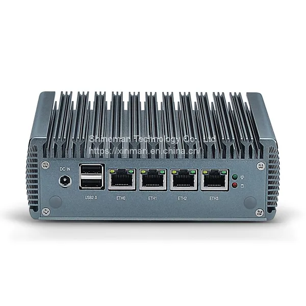 Fanless Embedded Mini PC 4 LAN Dual 4K HDMI/DP Display Intel Celeron N4000 Duol Processor Desktop Computer for Office/Business photo-3