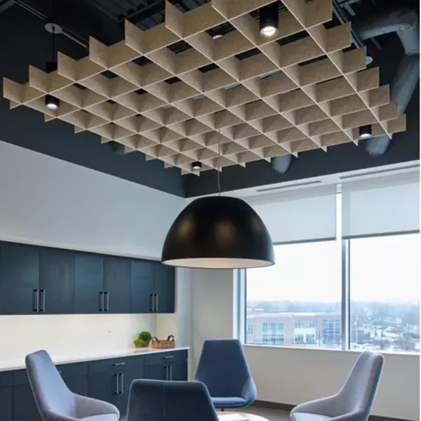 Customize Design PET Acoustic Ceiling Tile Soundproof Panel Fire Retardant NRC 0.85 photo-2