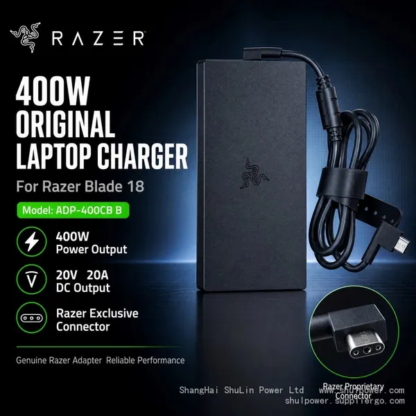 20V 20A 400W Razer Laptop Charger ADP400CB B Power Adapter New 100% Original