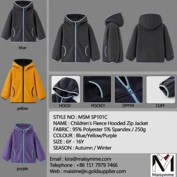 Children's Fleece Hooded Zip Jacket