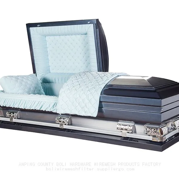 Modern Design Premium Crepe Interior 20 Gauge Steel Metal Adult Casket Custom Casket for Burial Boli