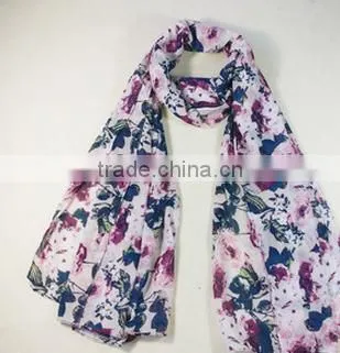 Selling Latest Design Cheap Colorful Flower Printed Scarf photo-5