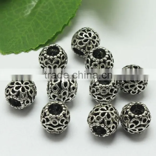Round Metal Jewelry Accessories Handmade Zinc Alloy Pdora Bracelet Beads photo-6