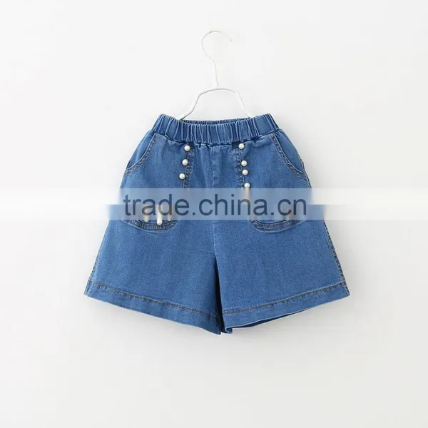 Girl Clothing Korean Cute Baby Girl Beaded Clothes Shorts 2016 New Summer Girl Pearl Pocket Jeans Lovely Girl Short Pants photo-4