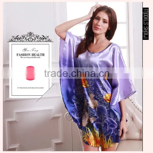 European and American Style Women Pajamas Robe Sleepwear Nightdress photo-4