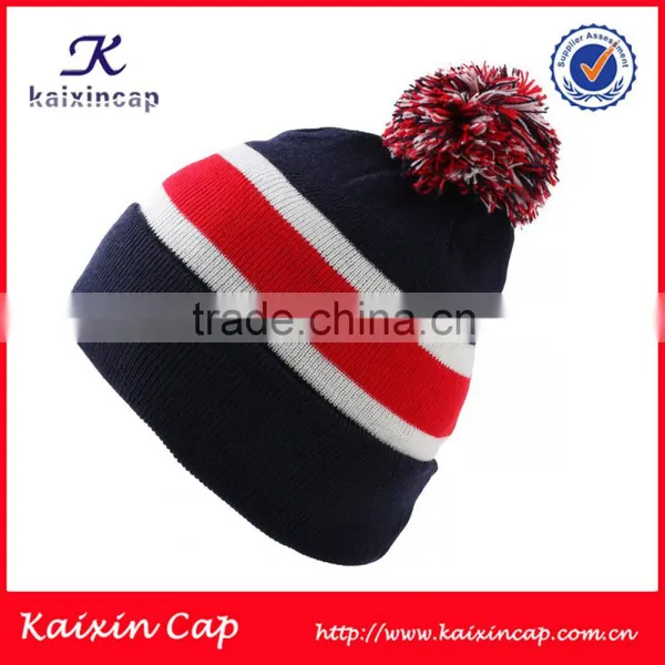 Plain Pom Pom Knitted Beanie Hat With Custom Your Design Logo photo-2