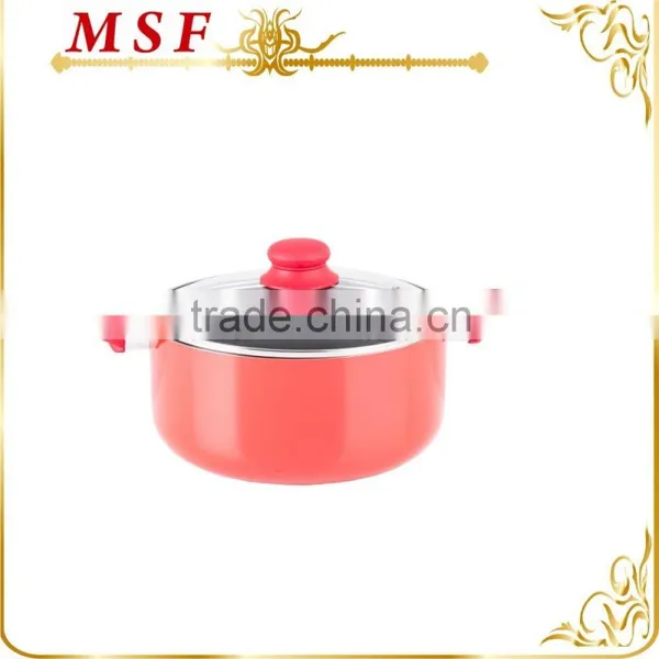 MSF-PA6240-1 24*10.5cm Pressing Aluminum Casserole Non Stick Coating Interior Non Induction Spiral Bottom photo-3