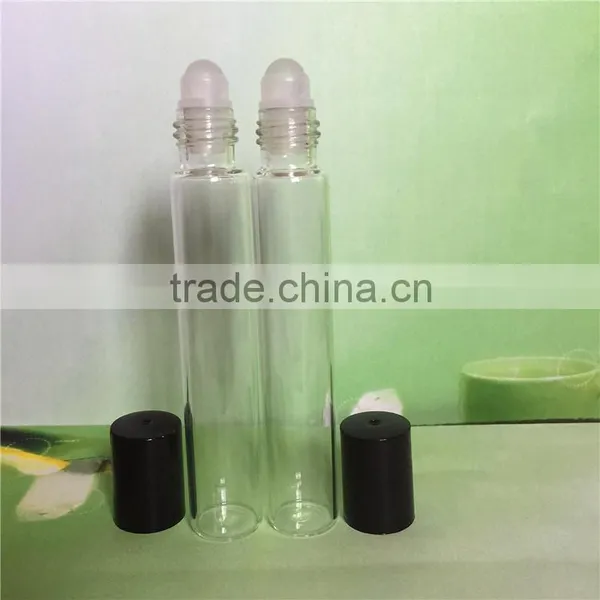 Clear 16*90MM 10ml Roll on Bottle With Glass Rollers and Plastic Cap Refillable Empty for Essential Oil Perfume Bottle photo-2