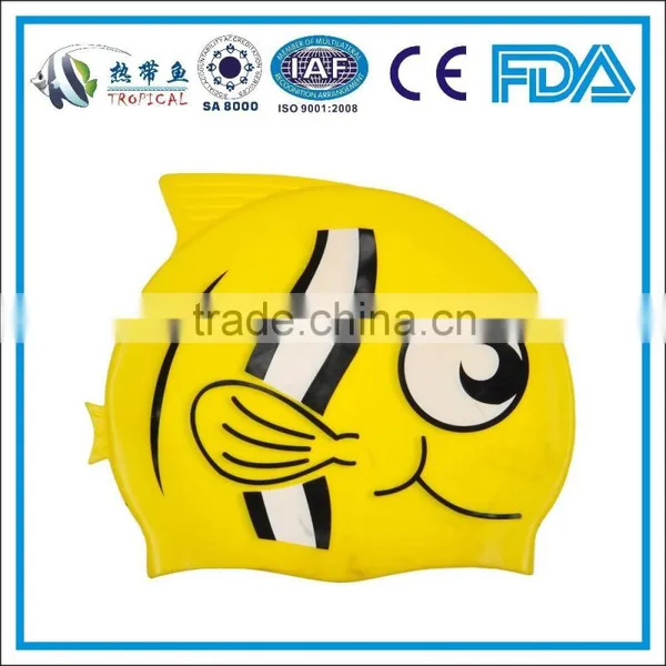 Soft Kids Silicone Fish Carton Swimming Cap,kids Swimming Cap,silicone Swimming Cap