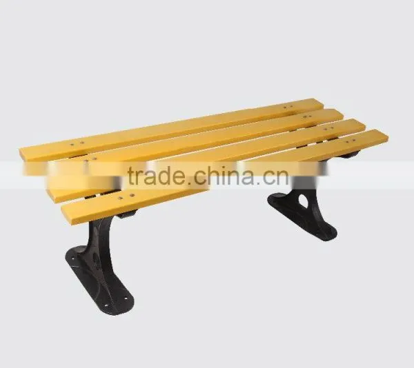 Contemporary Modern Wooden Outdoor Furniture Garden Patio Park Long Bench Chair With Cast Wrought Iron Legs Ends Quality Choice photo-5