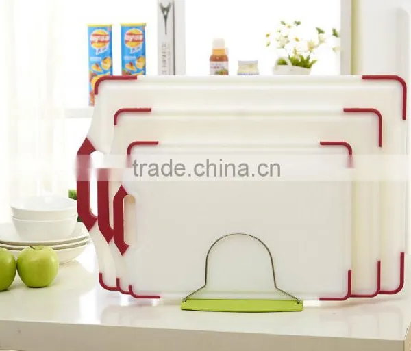 3PCS Square Double Thickness Colorful Large Plastic Square Cutting Board Set For Kitchen Non Silp Chopping Board photo-2