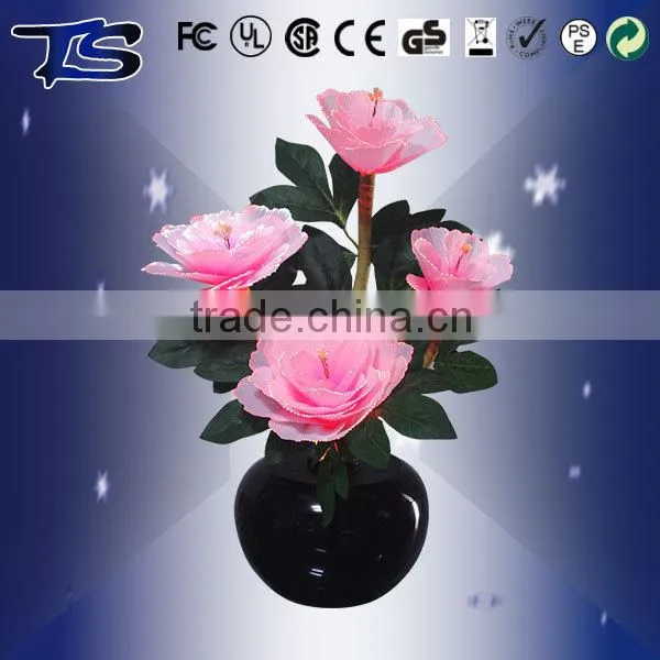 Best Sale Style -Pink Penoy With LED Color Changing Fiber Optic Flowers/Holiday Flowers With CE photo-2