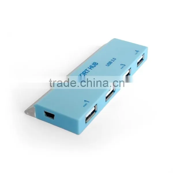 Blue 4-Port USB Hub With Ruler Function photo-2