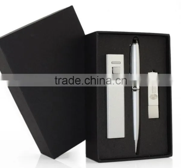 Customize Black Power Bank Pen Drive Screen Touch Pen as Business Promotional Gift Kit photo-3