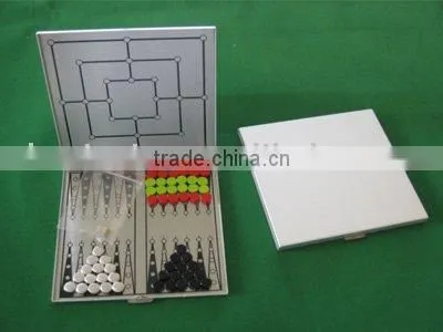 Aluminum Chess Backgammon Set With Magnetic