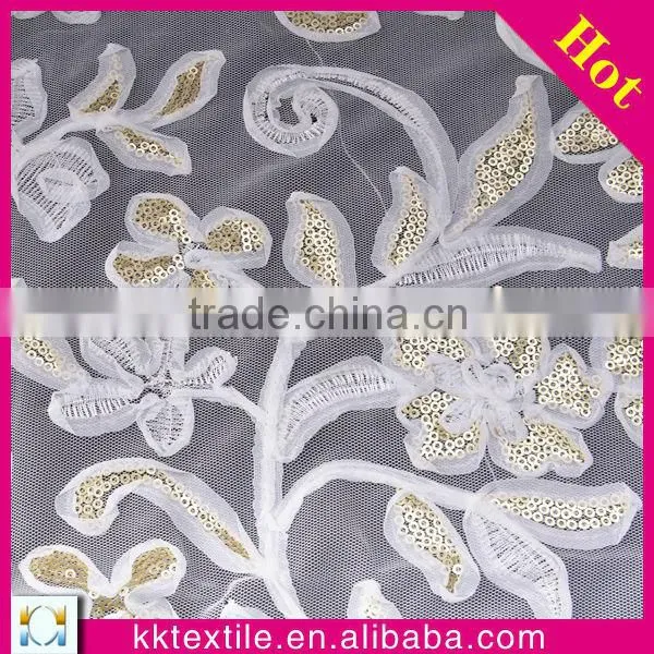 New Design High Quanlity Sequin and Chiffon Embroidery/3d Lace Fabric for Garments photo-4