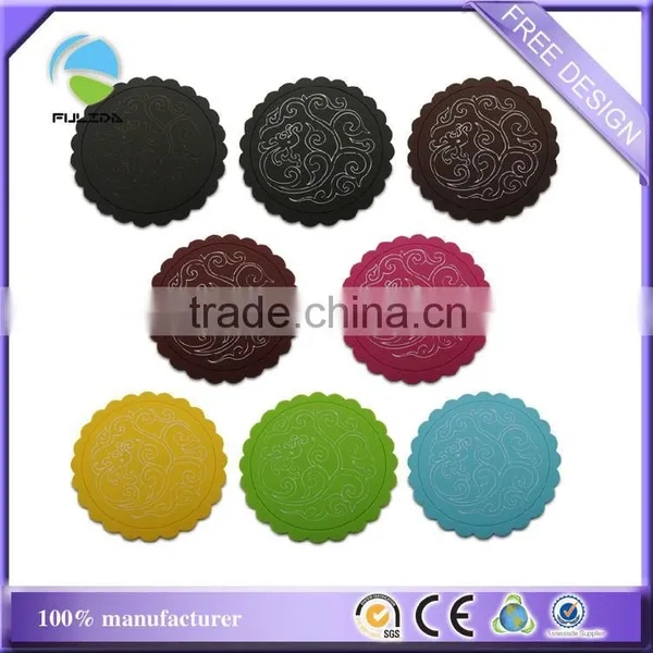 Colorful Soft Pvc Hotel Cafeteria Dining Logo Mixed Wholesales Cup Holder Mat photo-3