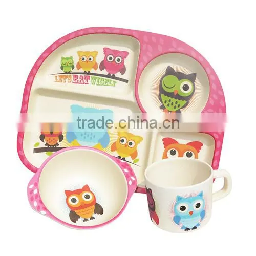 Eco Bamboo Fiber Kids Dinnerware Set-Car Design photo-2