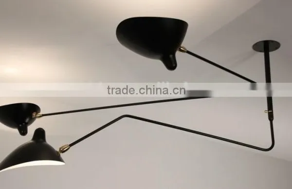 Replica Serge Mouille Three Curved Arms Ceiling Lamp Chandelier photo-4