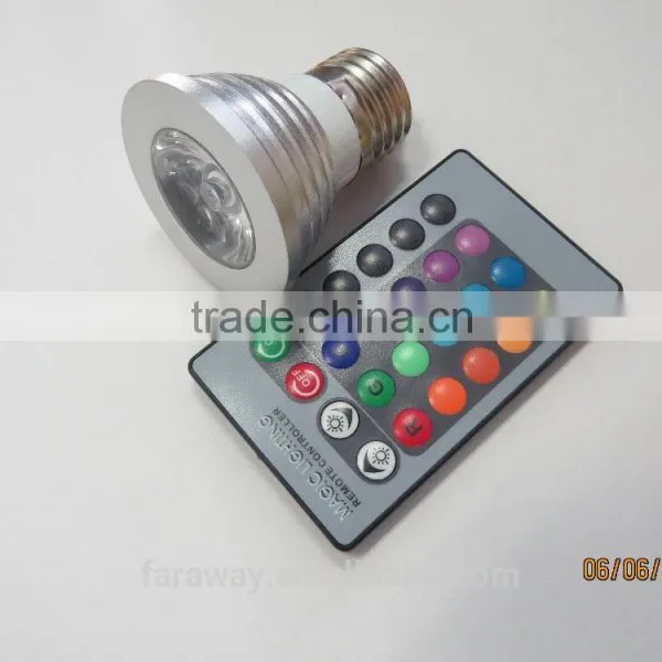 3w Colorful Led Magic Bulb With Remote/ Colorful 3w Rgb Ceiling Light photo-6