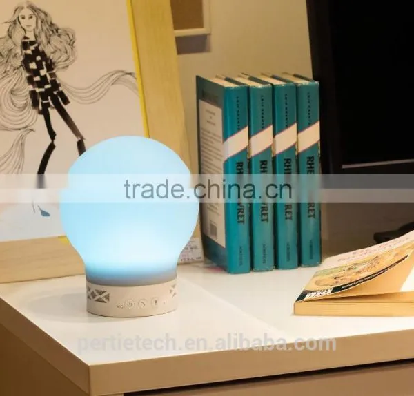 Cordless rechargeable color changing bluetooth smart led table lamp speaker
