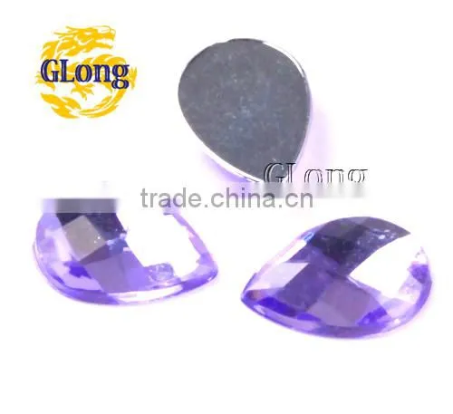 10*14mm Water Drop 3D Shaped Acrylic Flat Back Mix Color Rhinestone & Crystal For Stylish Bags Garment Shoes #GY015-14(Mix-s) photo-3