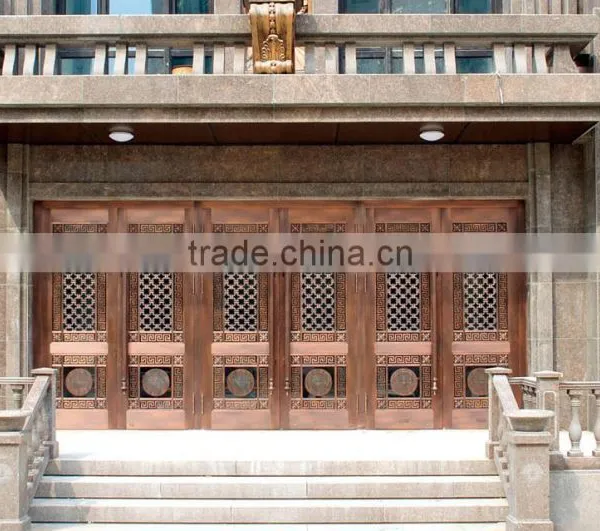 Luxury Villa Copper Door Security Entry Front Glass Bronze Door Quality Choice photo-3
