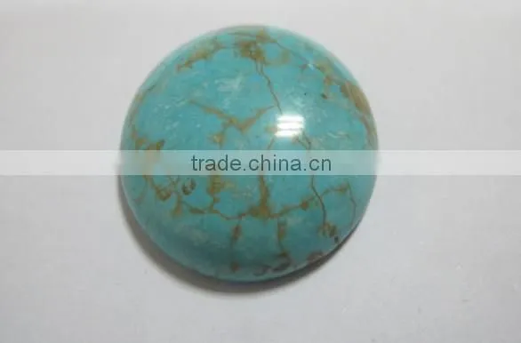 Stabilized Turquoise 20mm Calibrated Round Cabochon-loose Gemstone and Semi Precious Stone Cabochon Beads for Jewelry Components