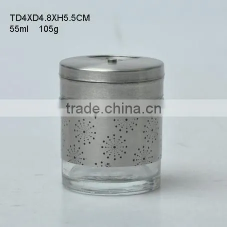 55ML Glass Canister With Stainless Steel Coated Glass for Storage photo-3