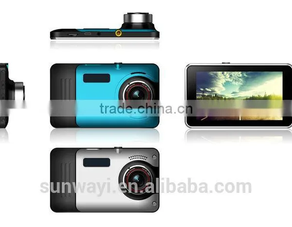 Android 4.4 Quad-core High-speed Drive Car DVR With 5 Inch 1080P Full HD Capacitive Touch Screen