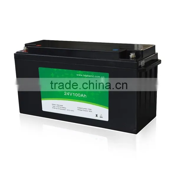 Hot Selling TOPBAND 24V 100Ah LiFePO4 Battery Pack for Various Applications