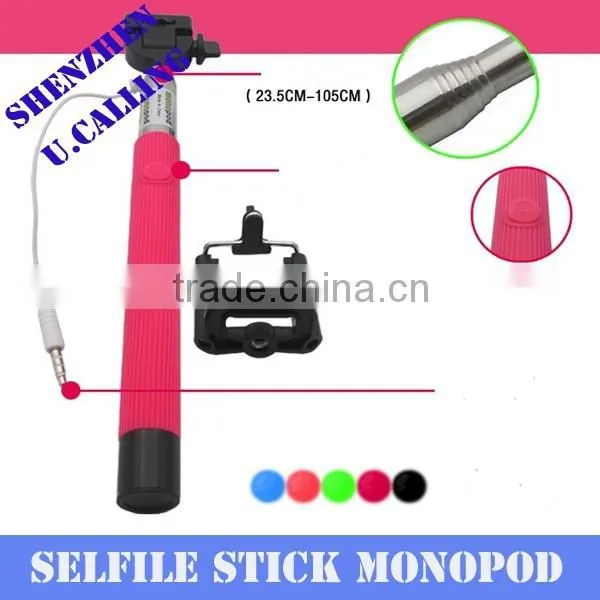 No Battery No Bluetooth Cable Take Pole Portrait Selfile Stick Monopod For Smartphone &Digital Camera