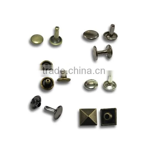 Old Brass Silver Gun Metal Plated Solid Brass Rivets for Leather Belts All Kinds of Belts Fasteners