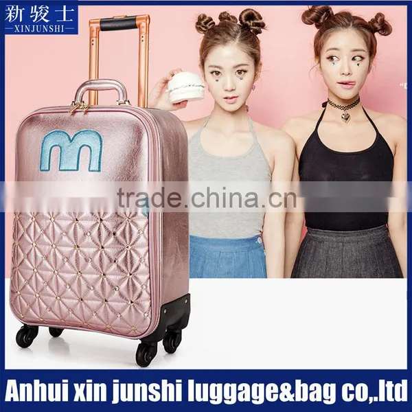 Trolley PU Leather Luggage Case Luggage With Combination Padlocks