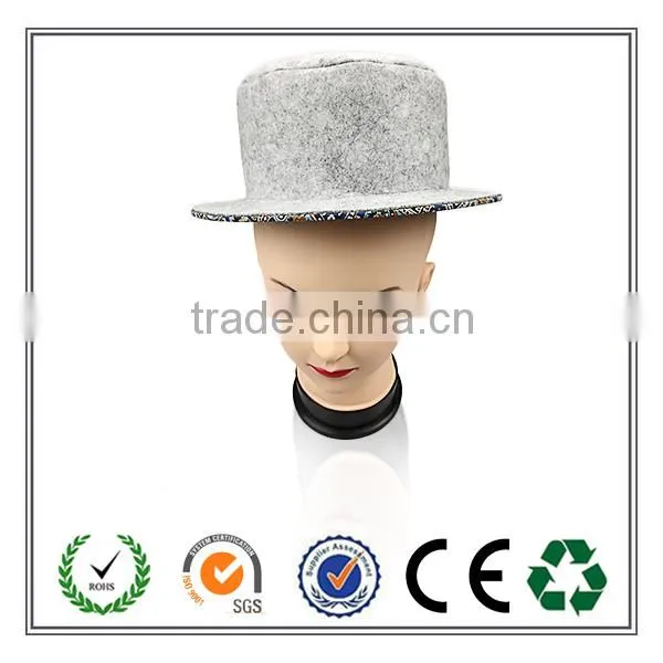 High Quality Fashion Elegant Grey Felt Hat For Women Decoration