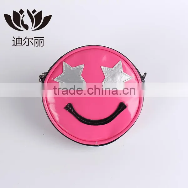 Round Glitter PU Shoulder Bag With Embroidery and Chain Strap photo-5