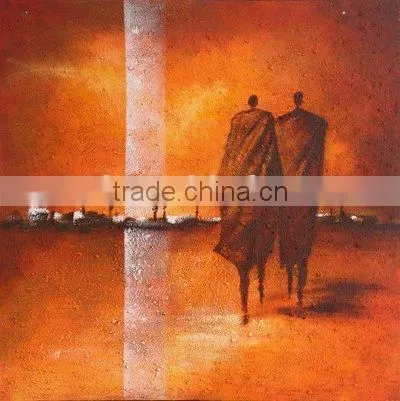 Wooden Framed Abstract Modern Oil Painting Canvas Art