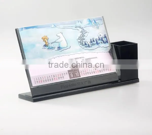 Clear Acrylic Desktop Calendar Tent Card Stand Holder photo-3