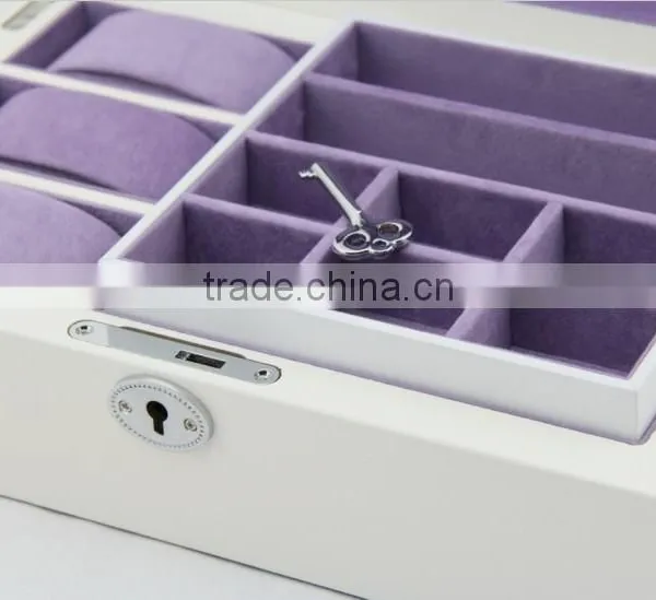 Custom High Gloss Piano Lacquer White Jewelry Wooden Box photo-4