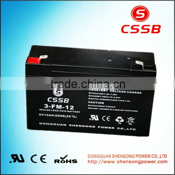 Rechargeable Sealed Lead Acid Battery 6v12ah