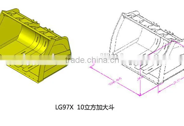 Chinese OEM High Quanlity 7Ton Bigger Bucket 10 CMB For SDLG LG978/LG979 Wheel Loader photo-2