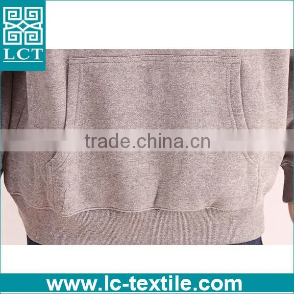 20% off New Products Top Level Trendy Gray Color Pullover Crop Hoodies With Silk Screen Print photo-3