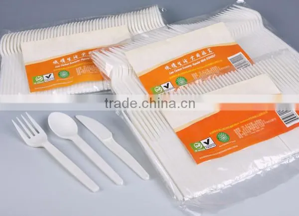 biodegradable knife & fork & spoon/corn starch based biodegradable bag