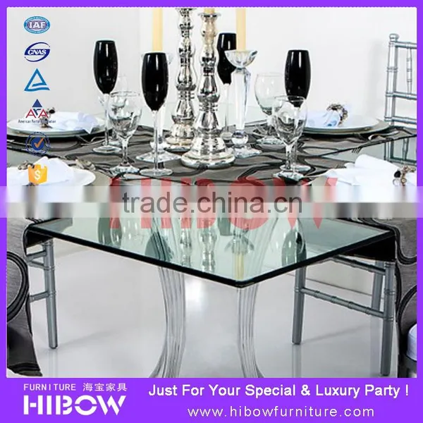 Hibow Furniture Modern Tempered Glass Party Table photo-2