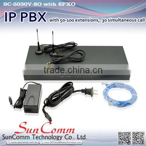 SC-5030V-8O High Quality IP PBX Internet With 8FXO