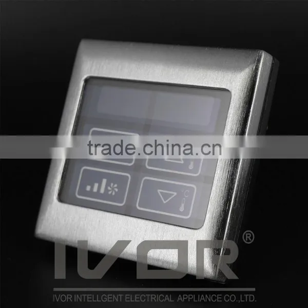 Good Quality IVOR Central Air-Conditioner Thermostat Digital AC Thermostat Switch SK-AC2000T Bright Gold Metal Frame photo-3