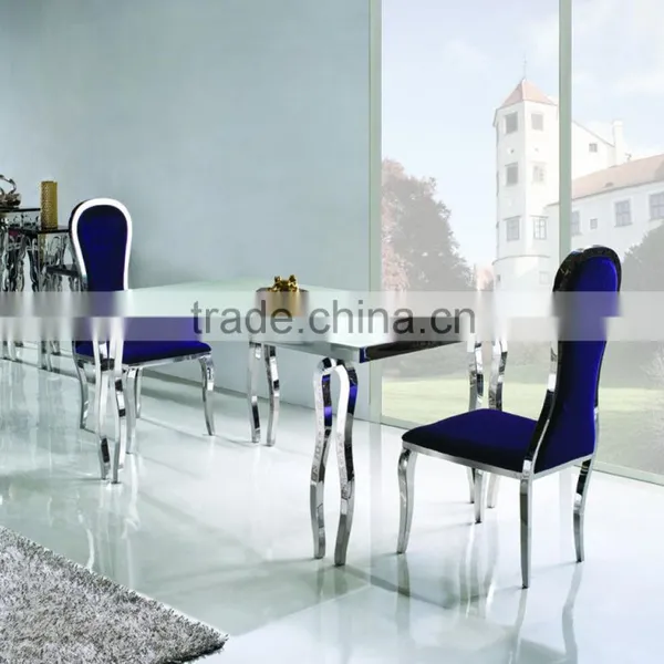 TH287 Stainless Steel Cheap Price Glass Top Dining Table photo-2